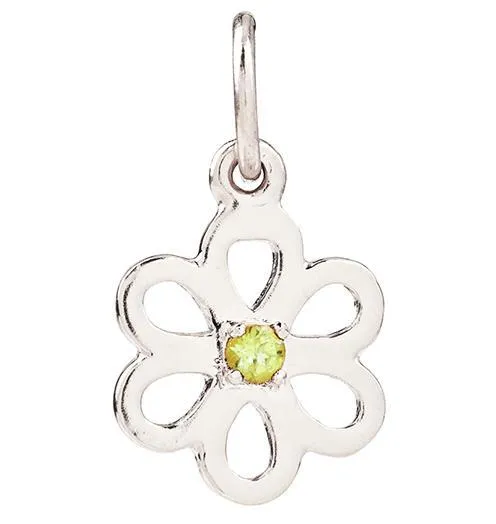 Birthstone Flower Charm With Peridot