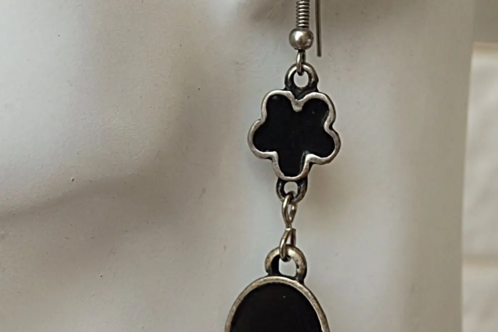 Black Enamel Earrings