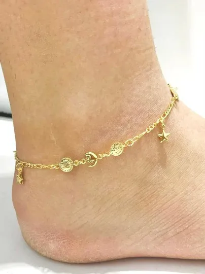 Body Jewelry for Foot Anklet Bracelet for Womens Ladies Girls 10" Everyday Anklet Bracelet Summer in Gold Minimalist Bracelet Pulsera de Pie