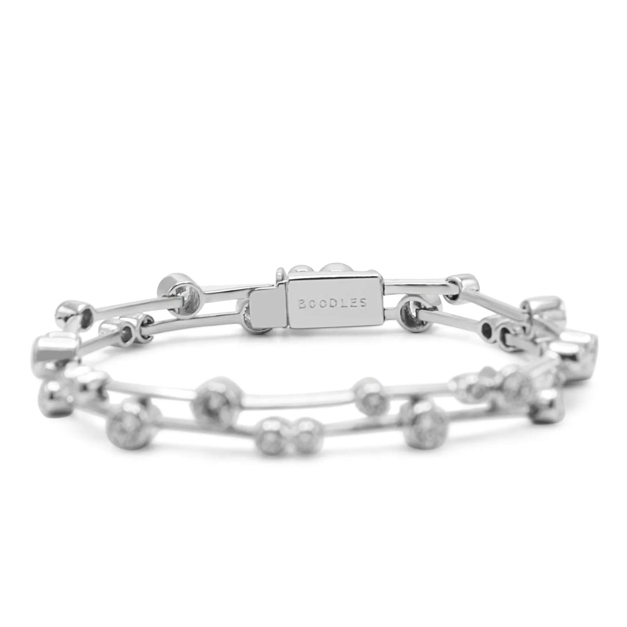 Boodles Two Row Brilliant Cut Diamond Raindance Bracelet