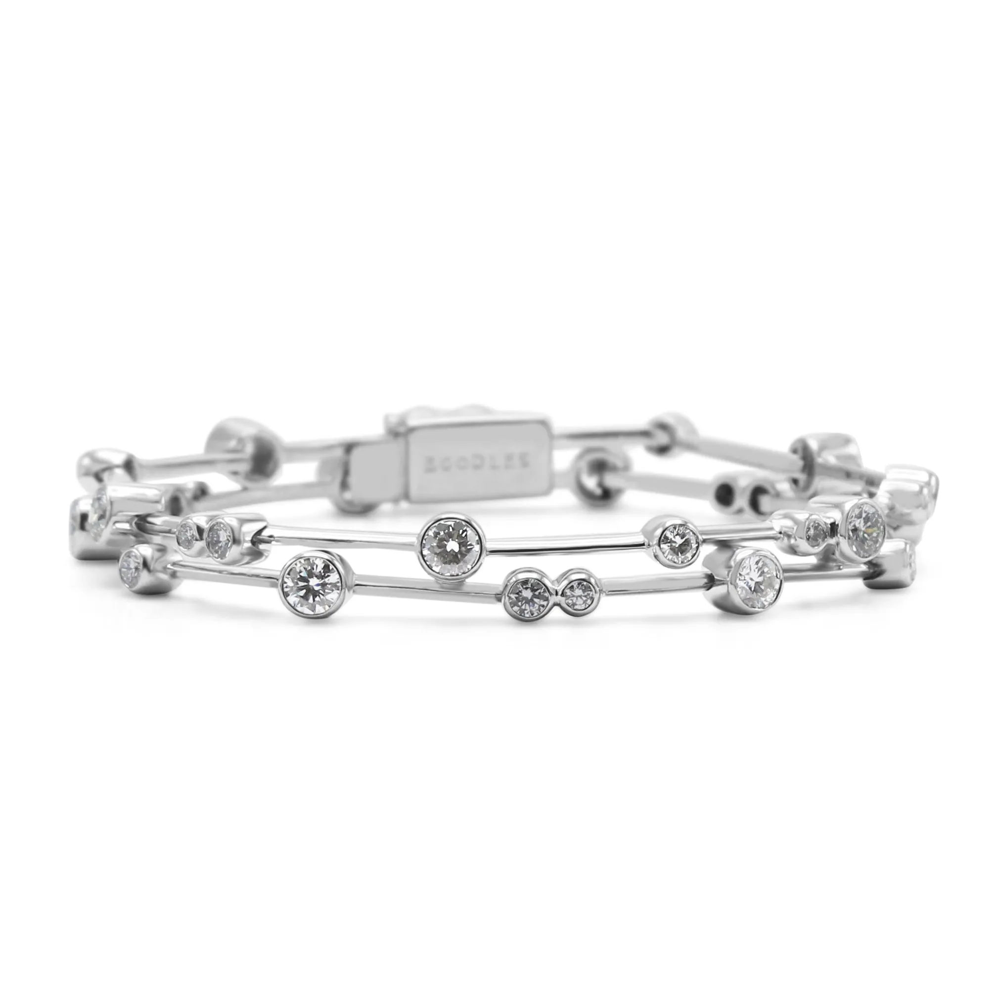 Boodles Two Row Brilliant Cut Diamond Raindance Bracelet