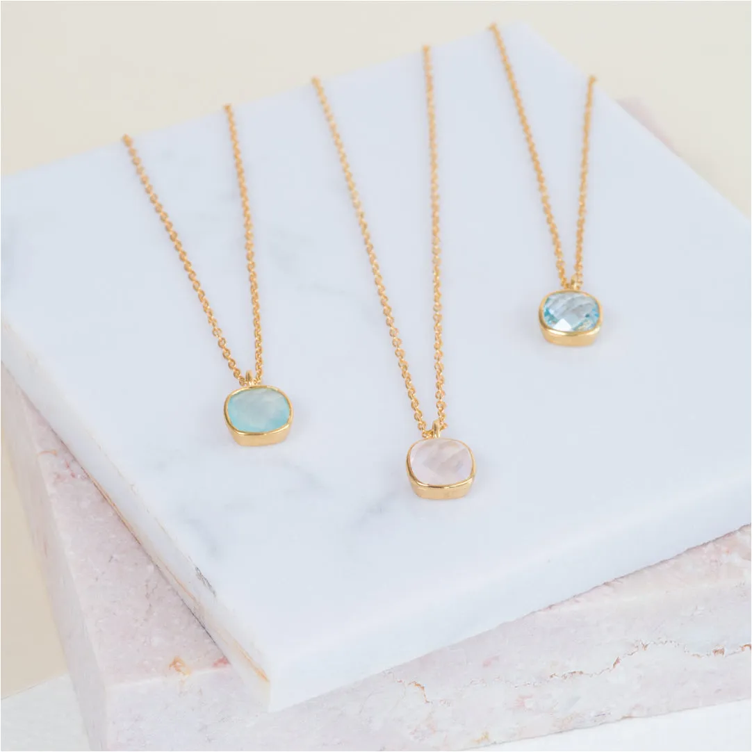 Brooklyn Aqua Chalcedony & Gold Vermeil Jewellery Set