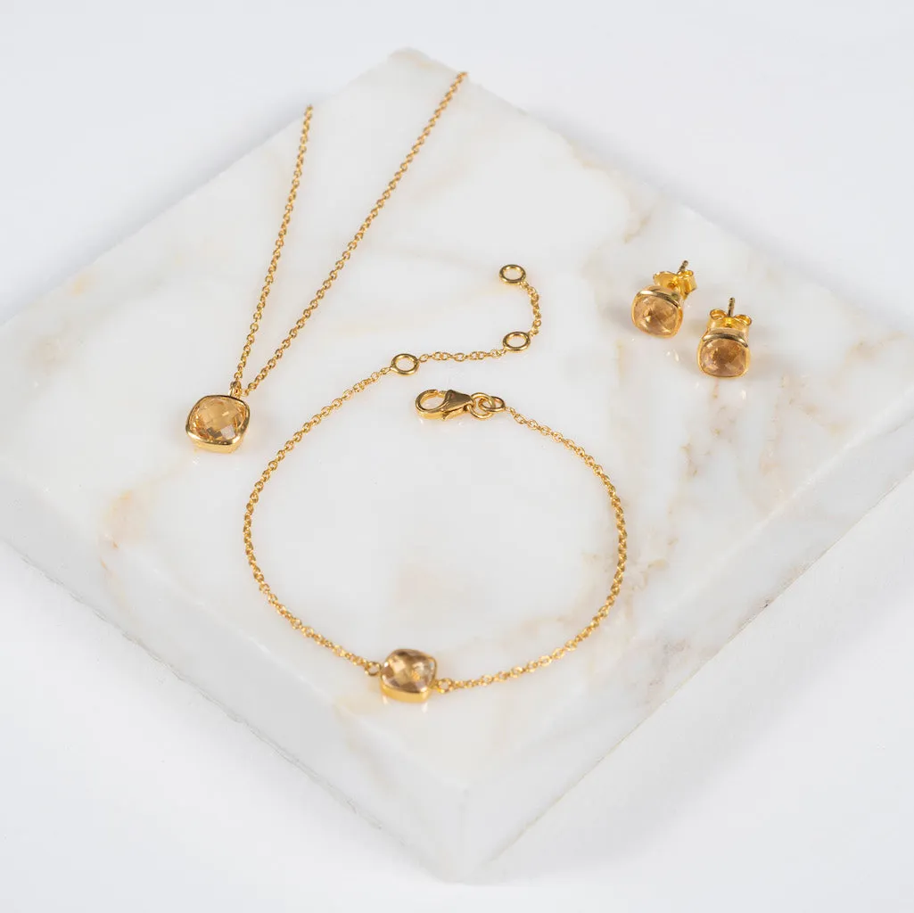 Brooklyn Citrine & Gold Vermeil Stud Earrings