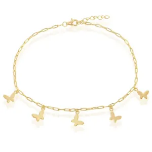 Butterfly Charm Delicate Link Anklet