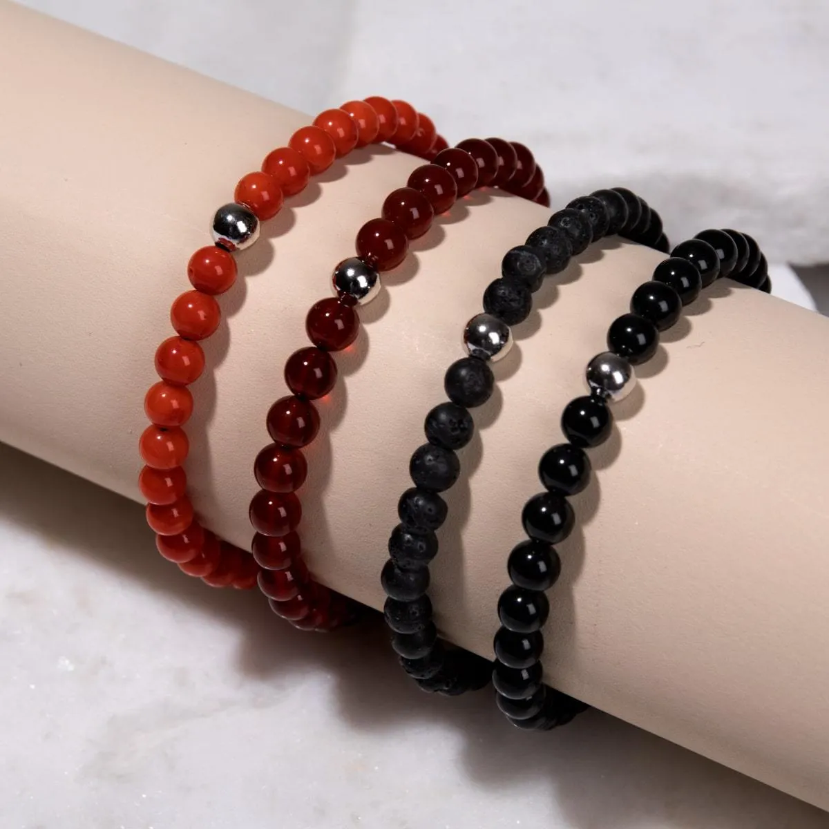 Carnelian | .925 Sterling Silver | Focus Gemstone Macrame Bracelet