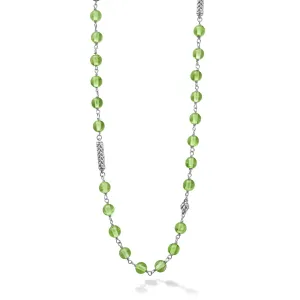 Caviar Icon Long Peridot Beaded Necklace