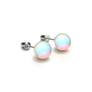 Champagne Supernova | .925 Sterling Silver | Galaxy Glass Stud Earrings