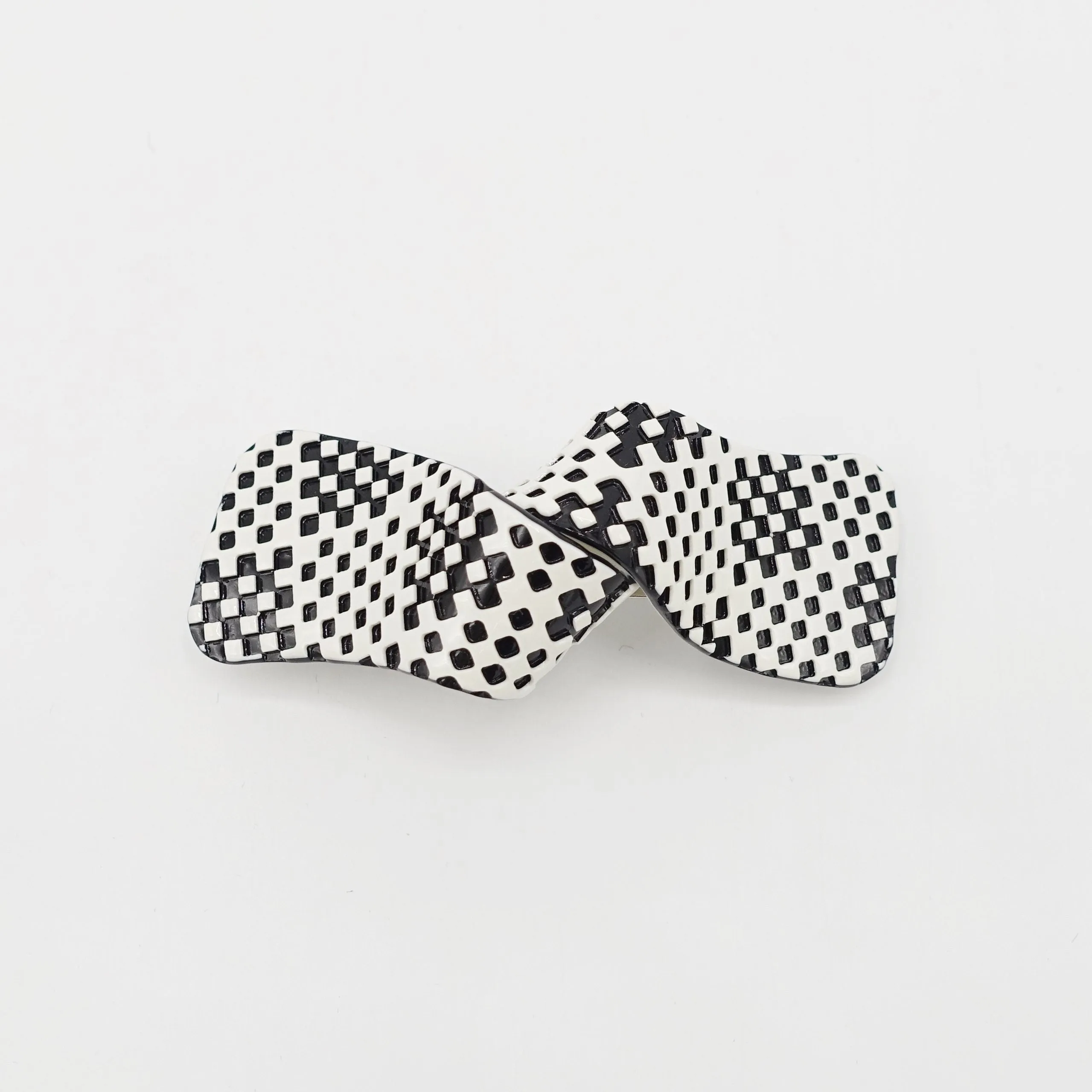 checkered hair barrette, cellulose acetate  French hair barrette