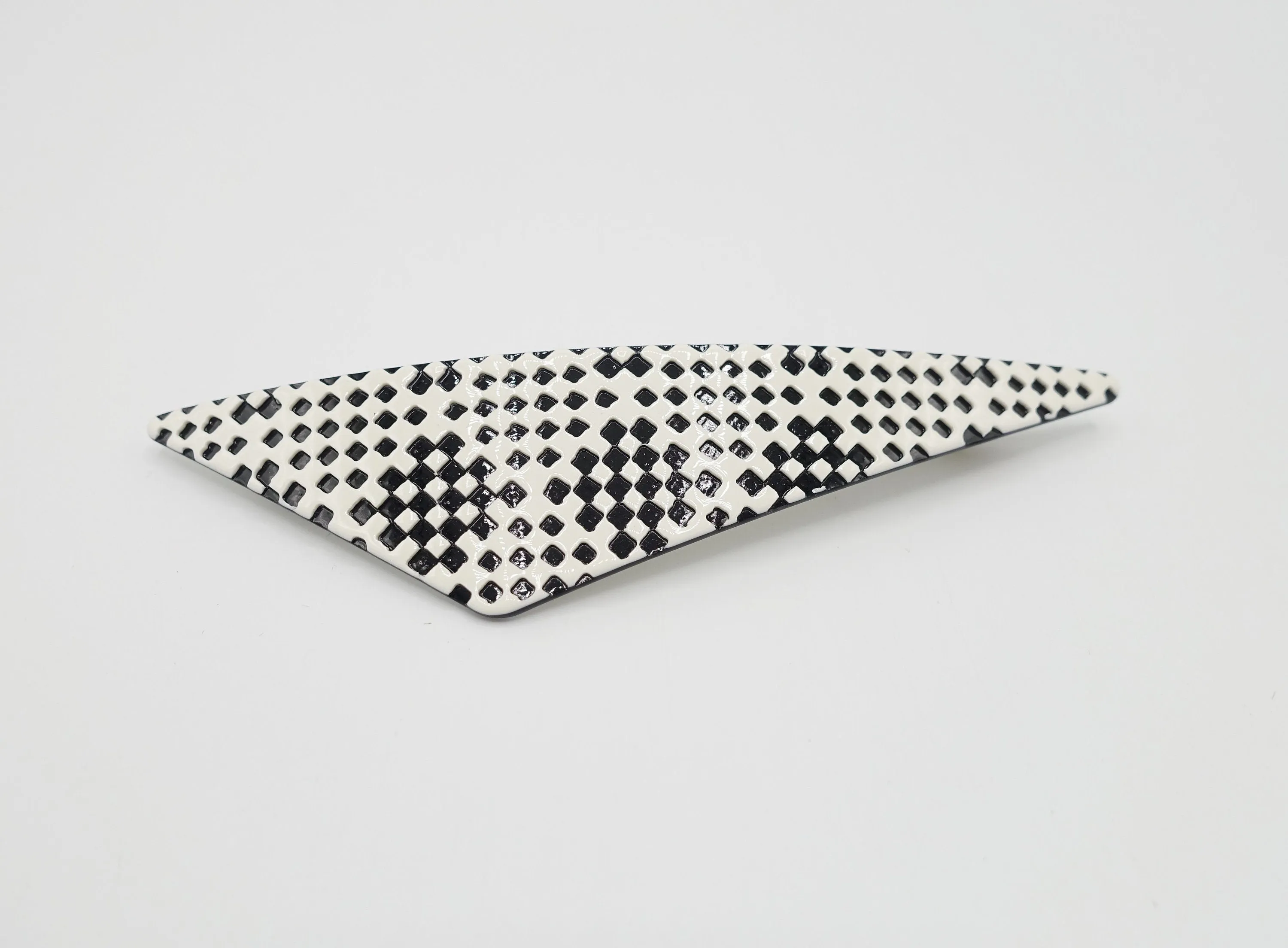 checkered hair barrette, cellulose acetate  French hair barrette