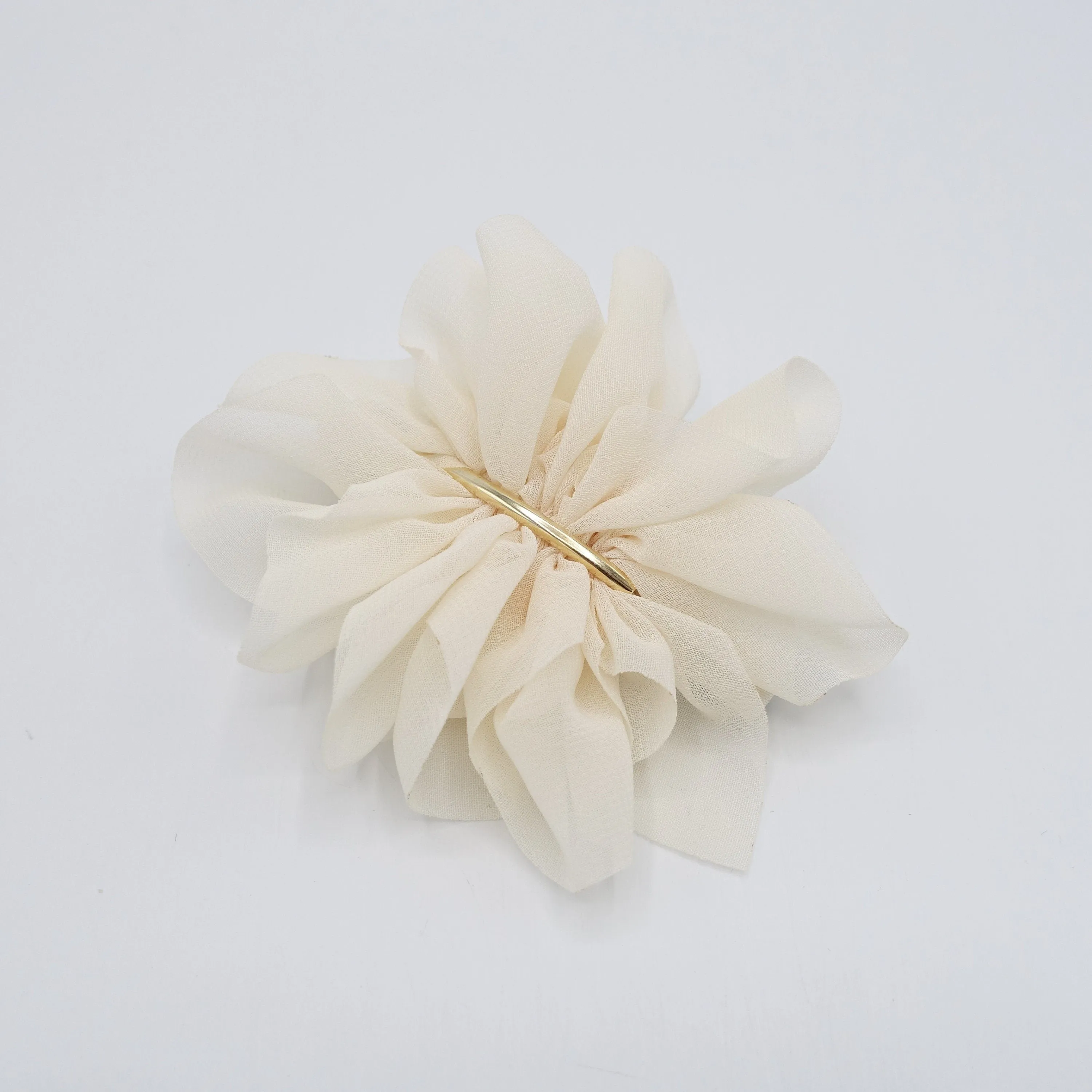 chiffon flower barrette, ruffle flower barrette, cute hair accessory for women