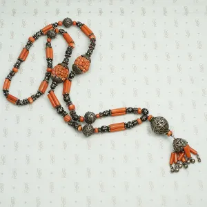 Chinese 19th Century Tasseled Bead Necklace