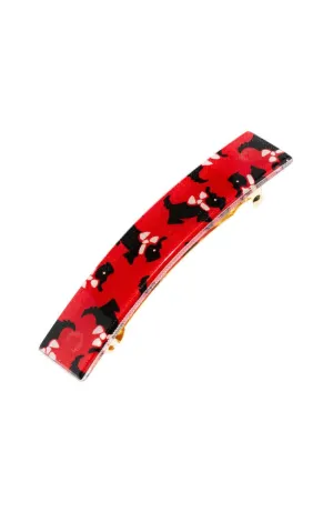 Classic Rectangle Barrette - Scottie Dog