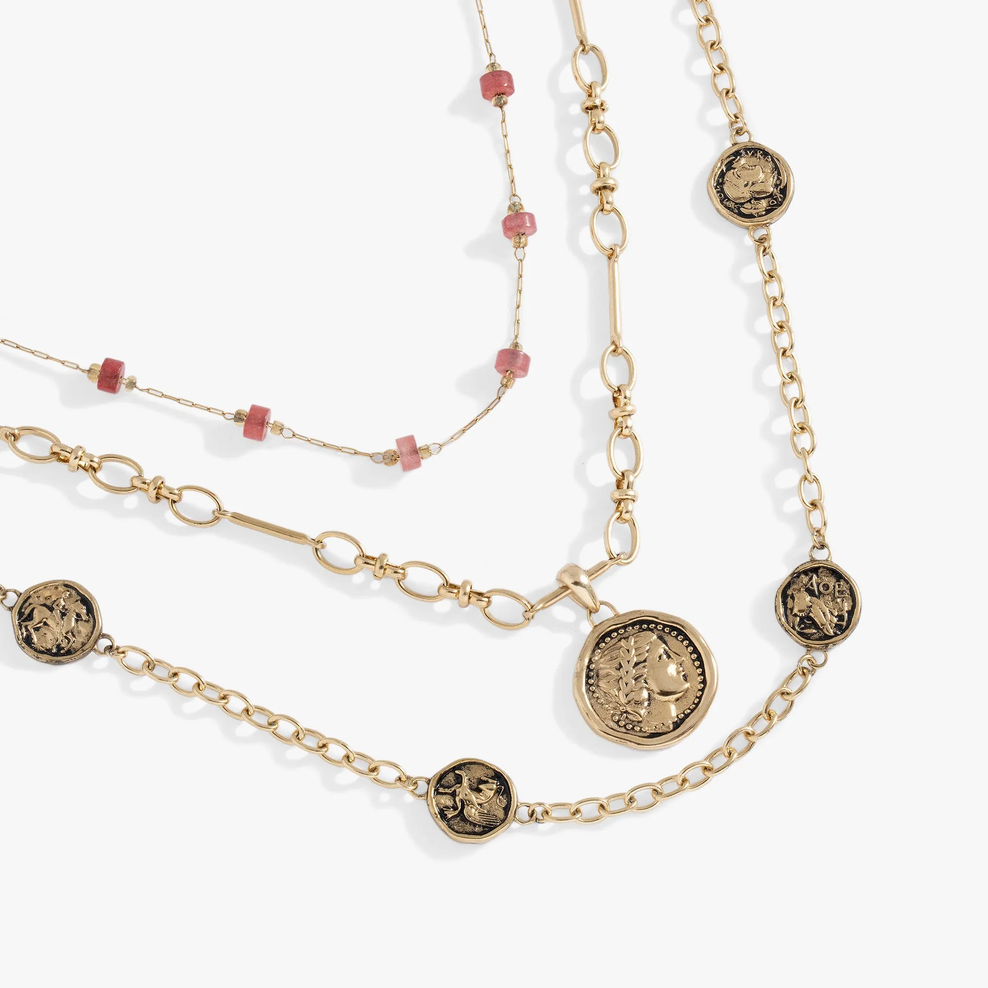 Coin Stranded  Necklace