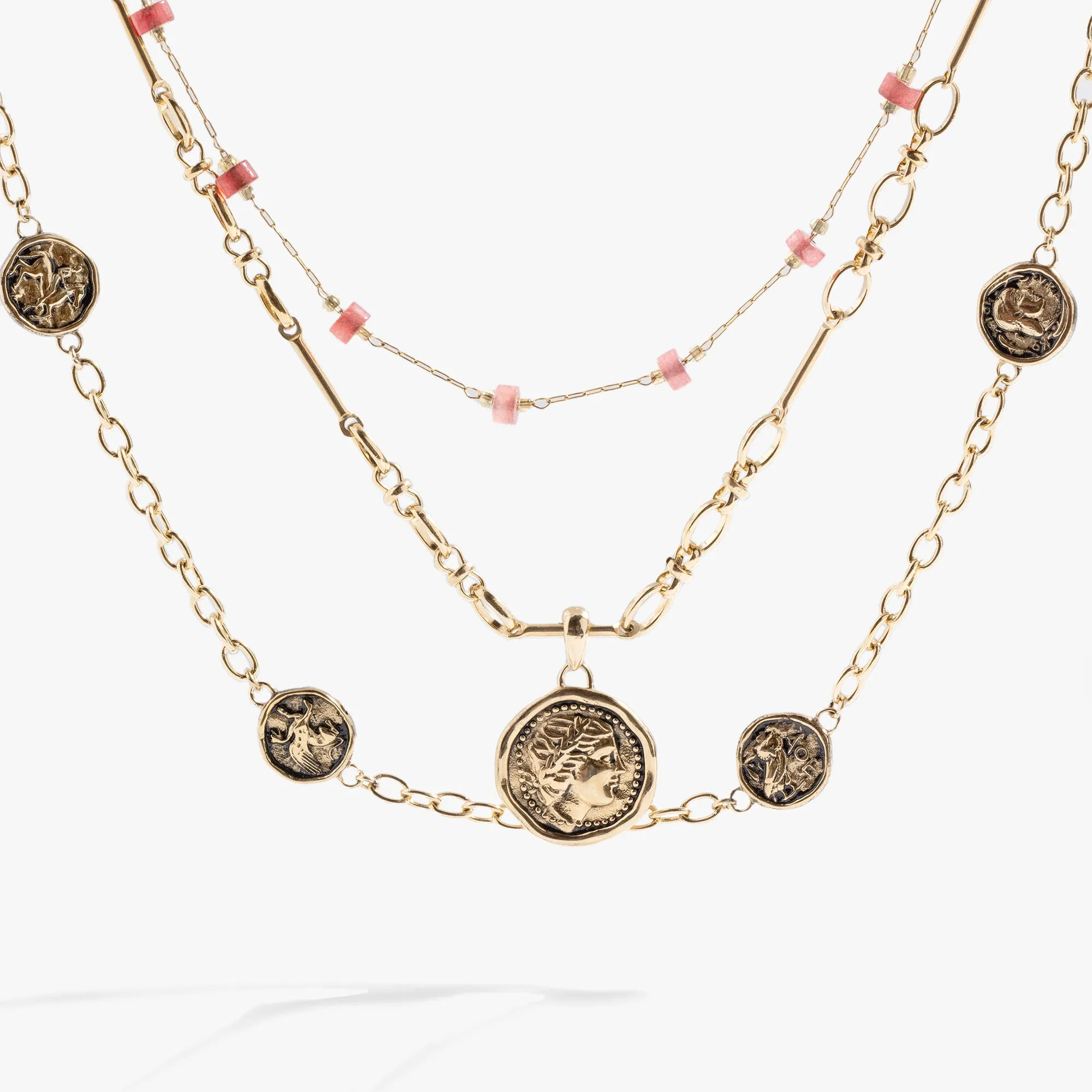 Coin Stranded  Necklace