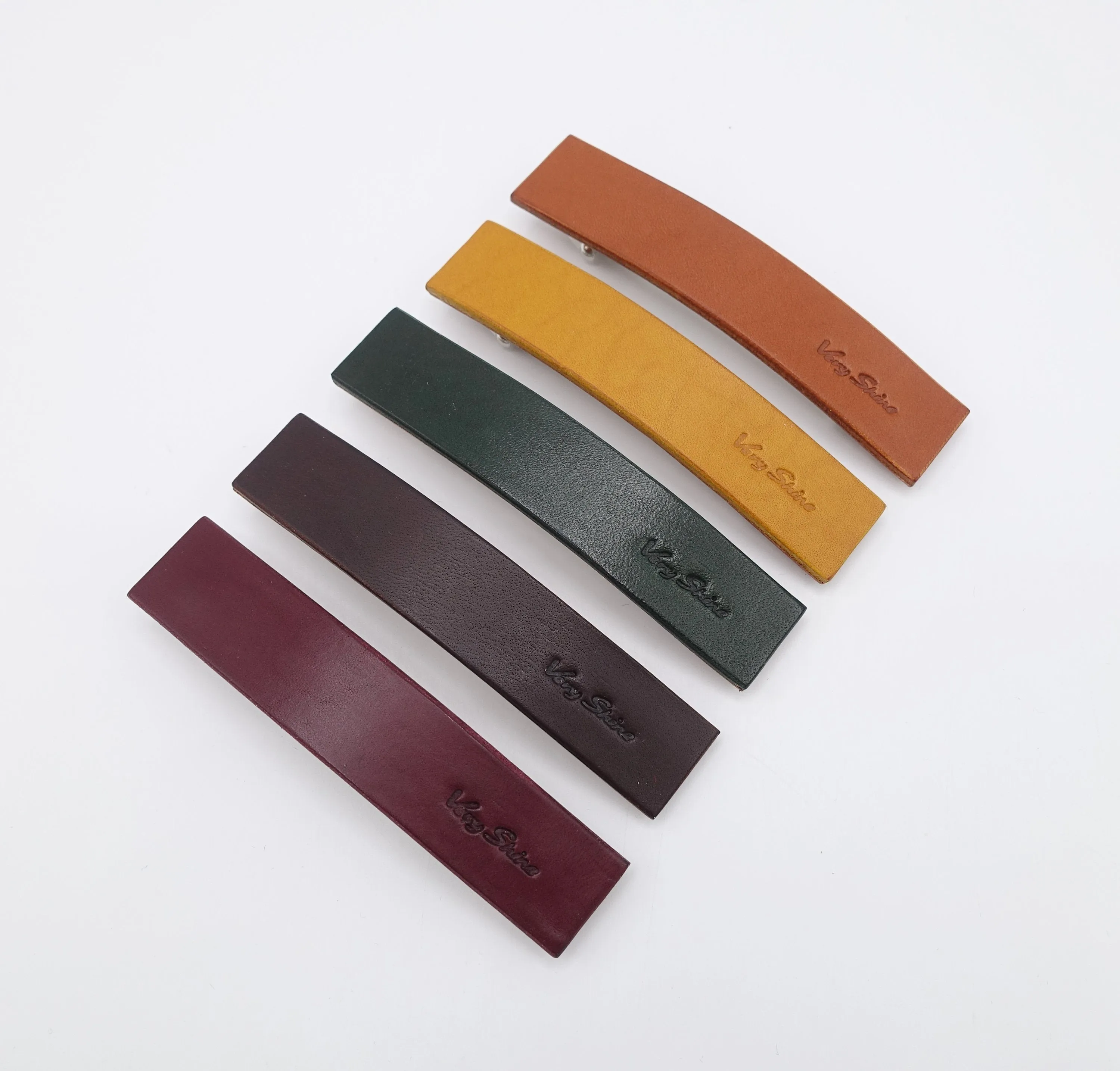 color leather barrette, authentic leather barrette, classic hair accessory for women