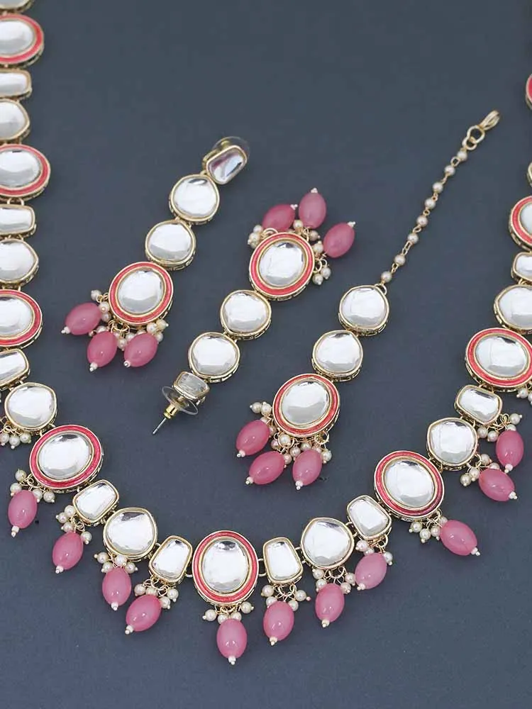 Coral Aakansha Kundan Jewellery Set