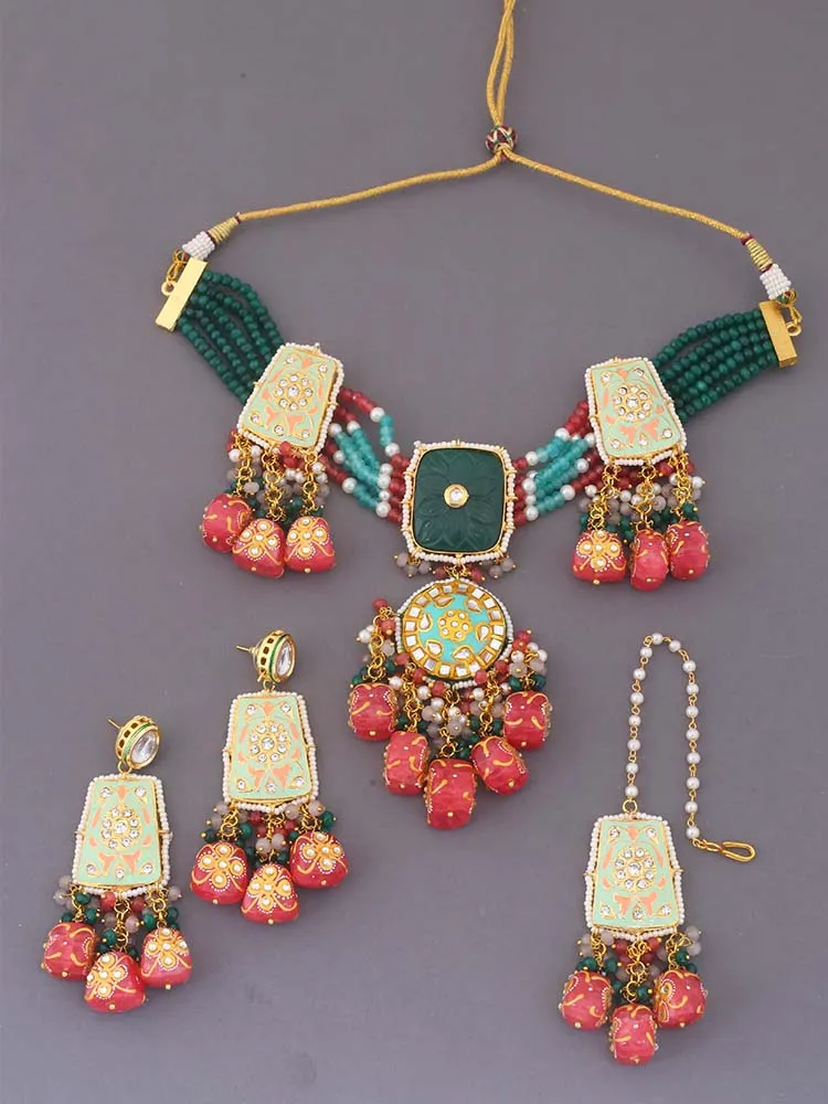 Coral Aasu Jewellery Set