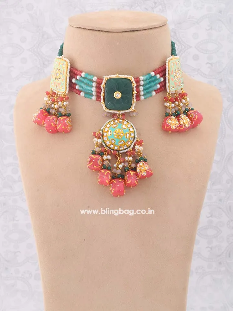 Coral Aasu Jewellery Set