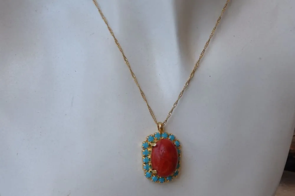 Coral and turquoise necklace