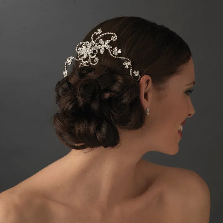 Couture Shinning Crystal Swirl Bridal Comb Headpiece