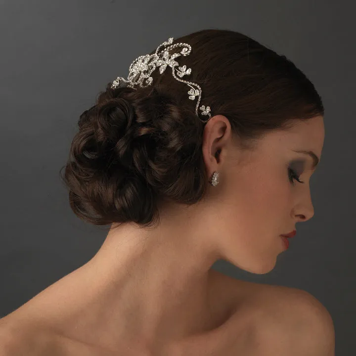 Couture Shinning Crystal Swirl Bridal Comb Headpiece