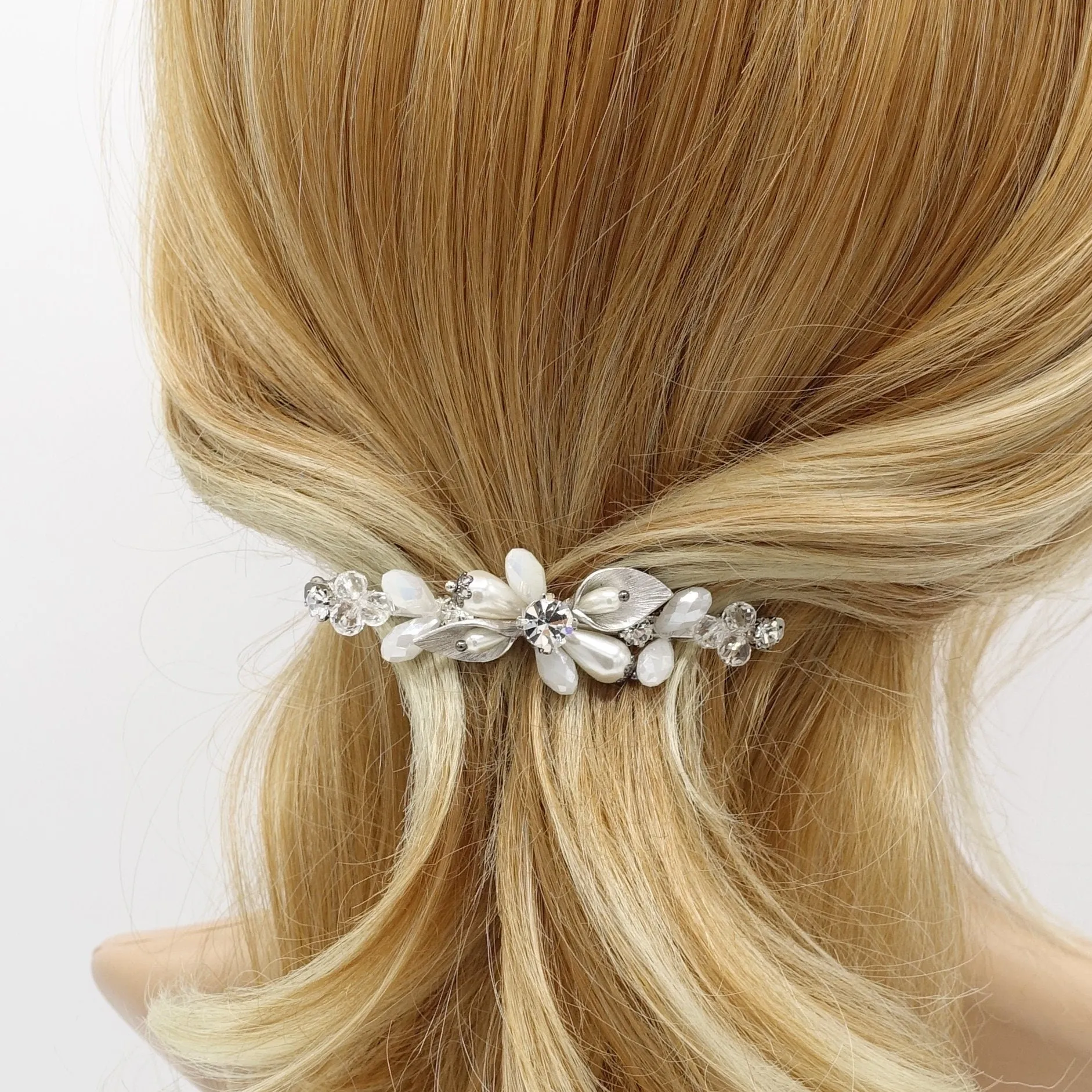 crystal branch jeweled hair barrette