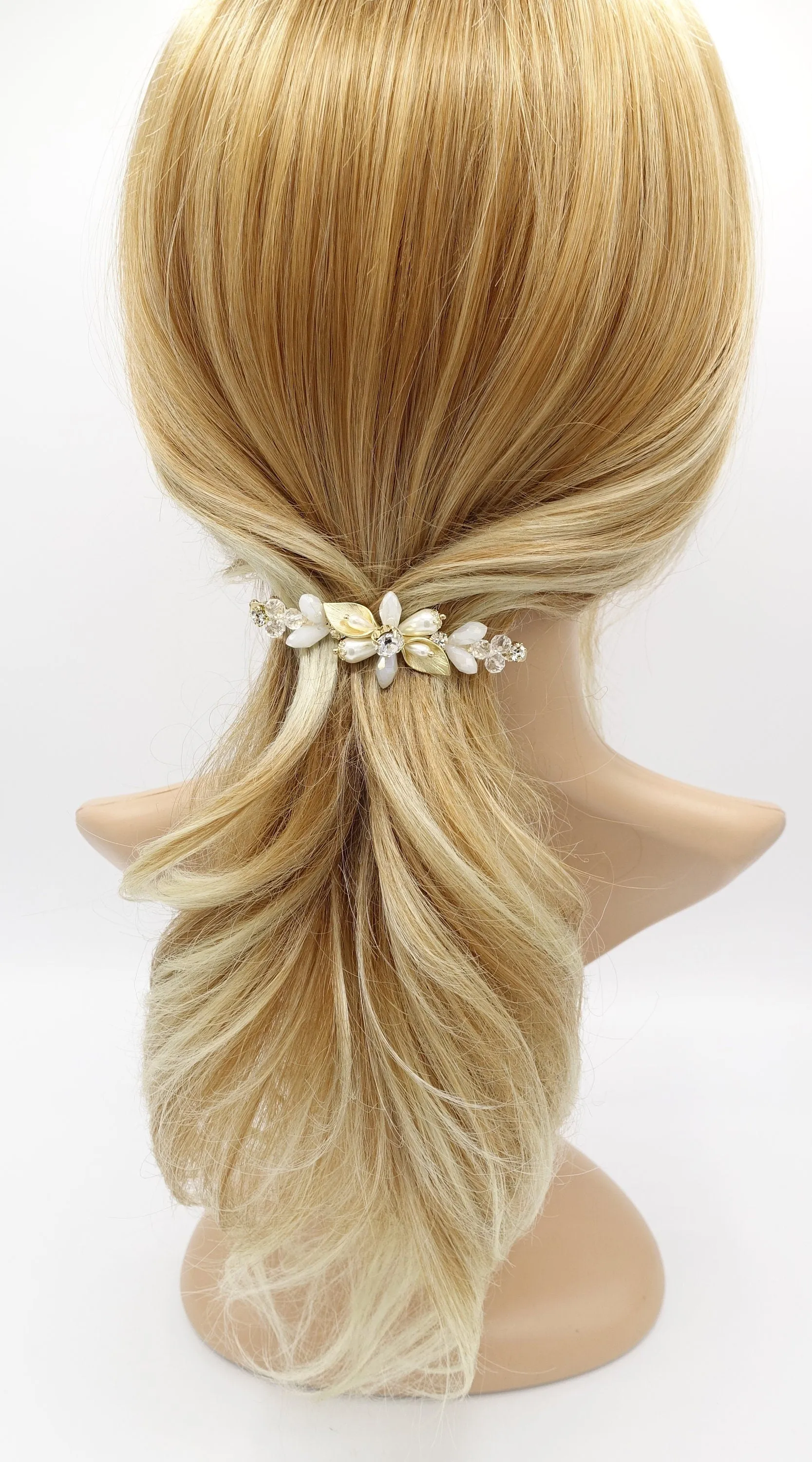 crystal branch jeweled hair barrette