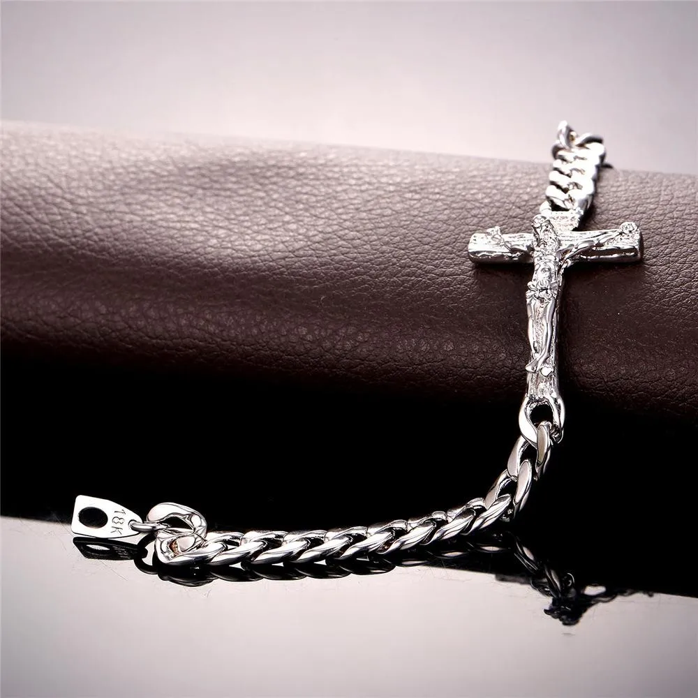 Cuban Link Jesus Crucifix Bracelet