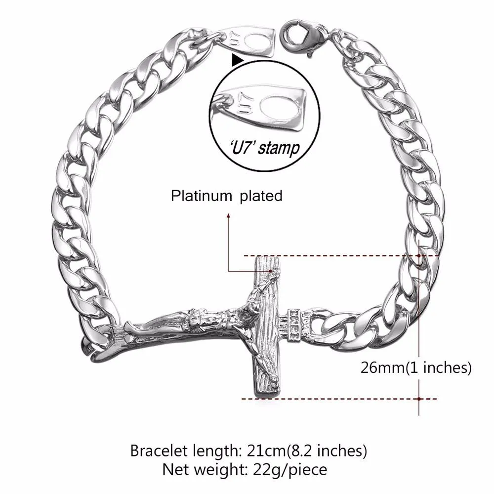 Cuban Link Jesus Crucifix Bracelet