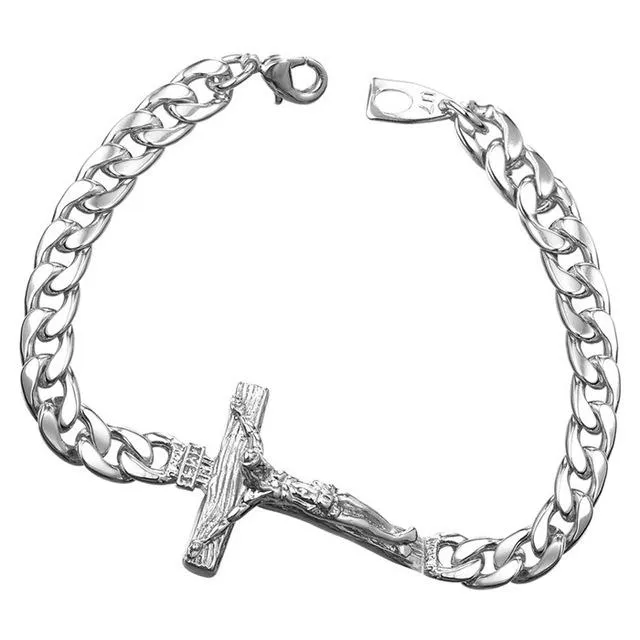 Cuban Link Jesus Crucifix Bracelet