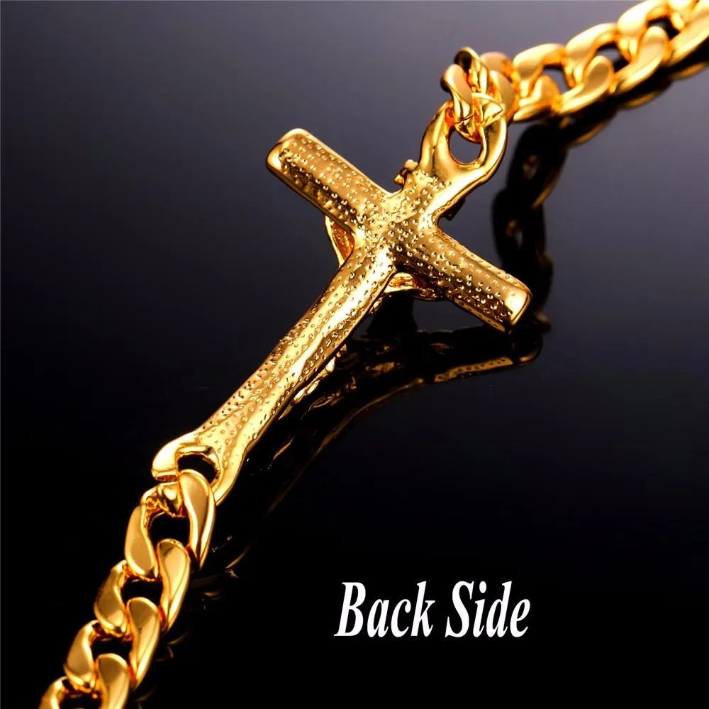 Cuban Link Jesus Crucifix Bracelet