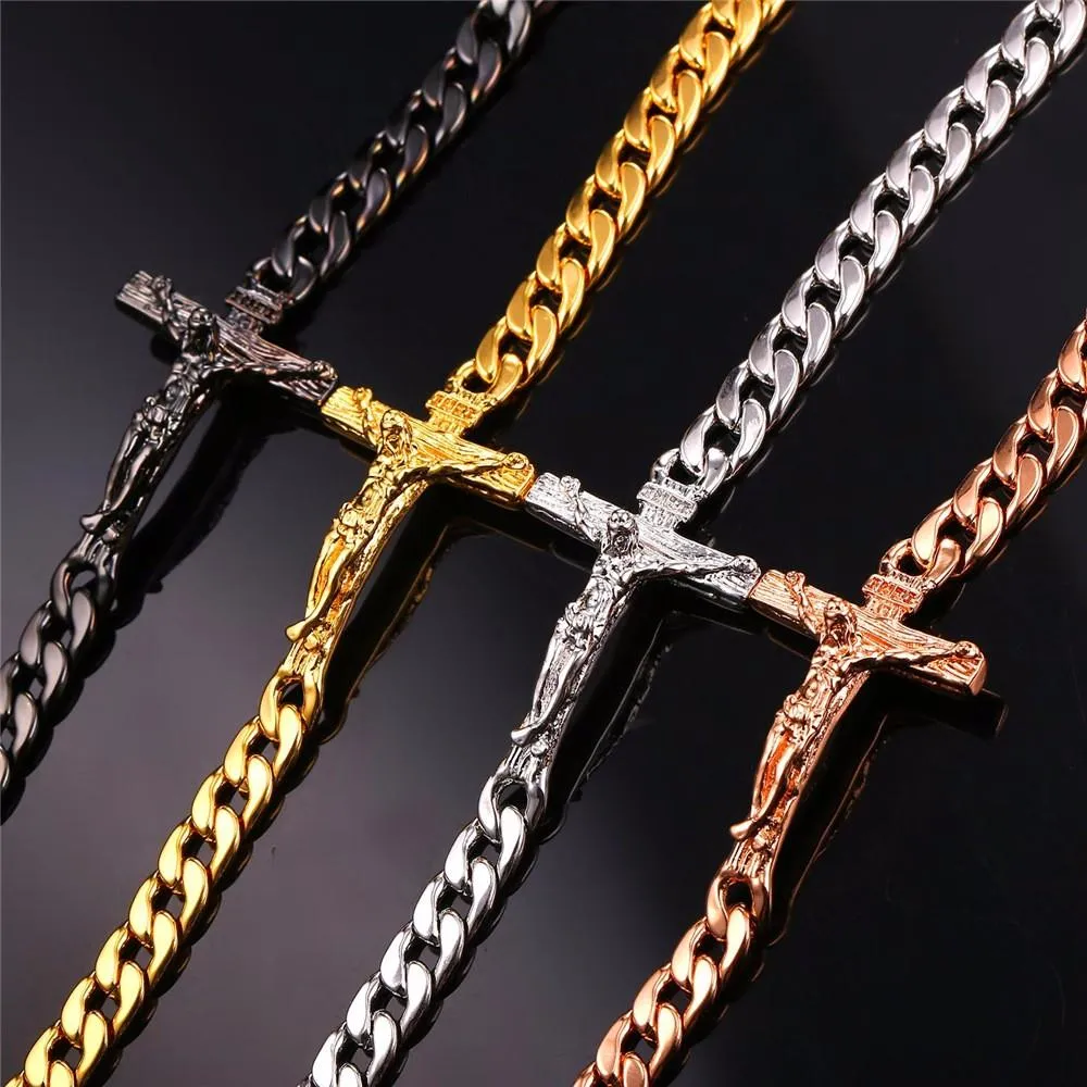 Cuban Link Jesus Crucifix Bracelet