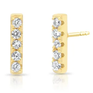 Dainty Diamond Bar Earrings