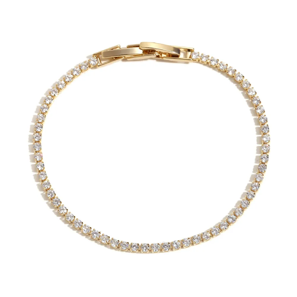 Dainty Gold Layering Bracelets Waterproof, 18K Gold Plated