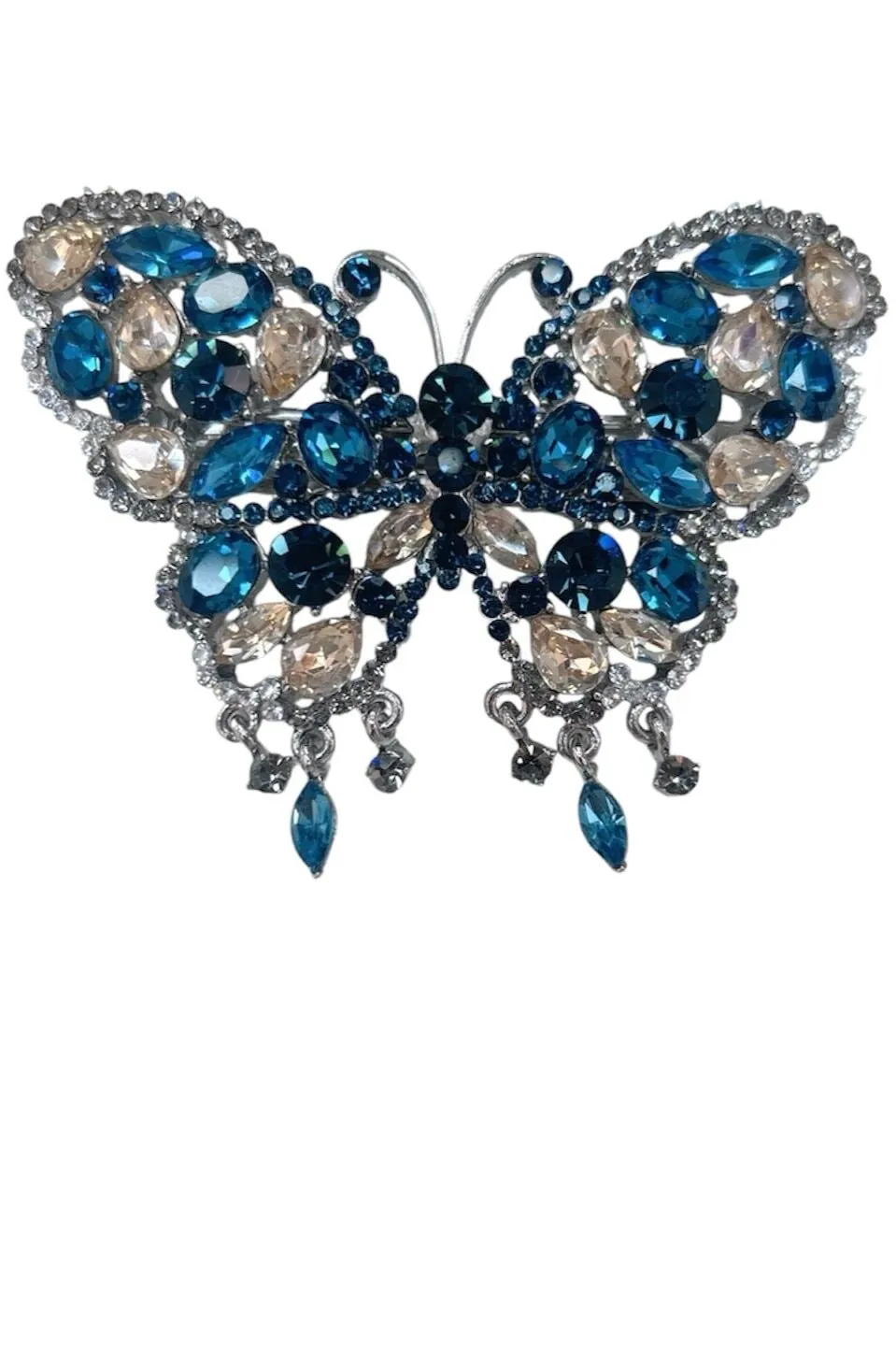 Dangling Crystal Butterfly Barrette