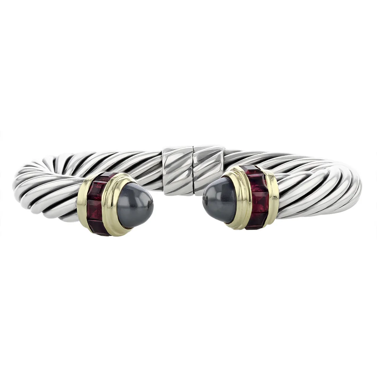 David Yurman Hematite Garnet Cable Classic Cuff