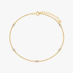 Dazzling Bezel Anklet