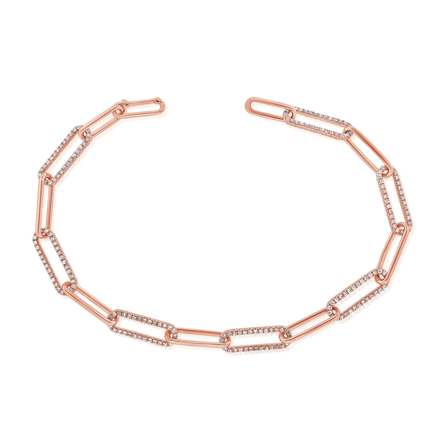 Diamond Paperclip Chain Bracelet