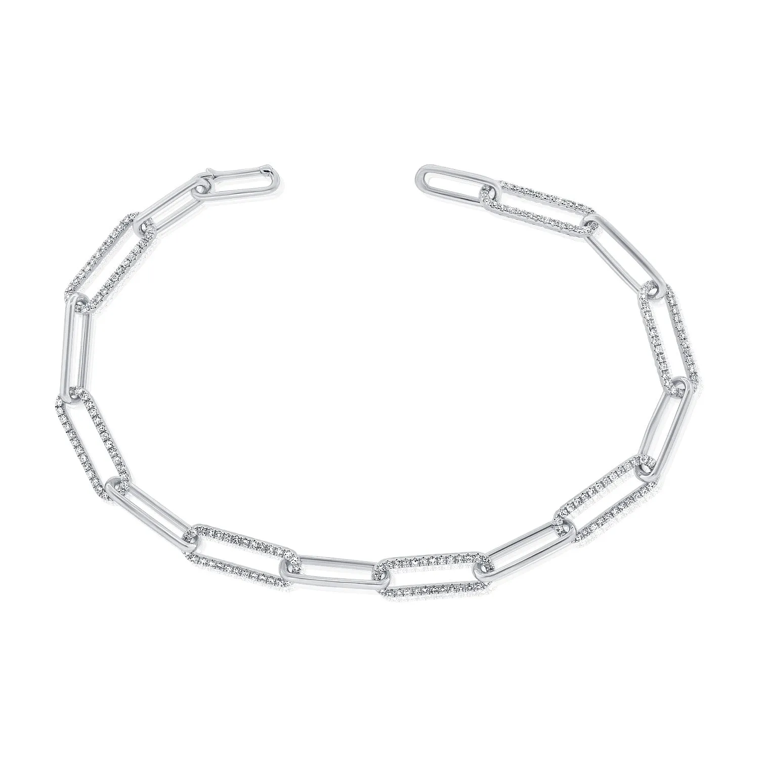 Diamond Paperclip Chain Bracelet