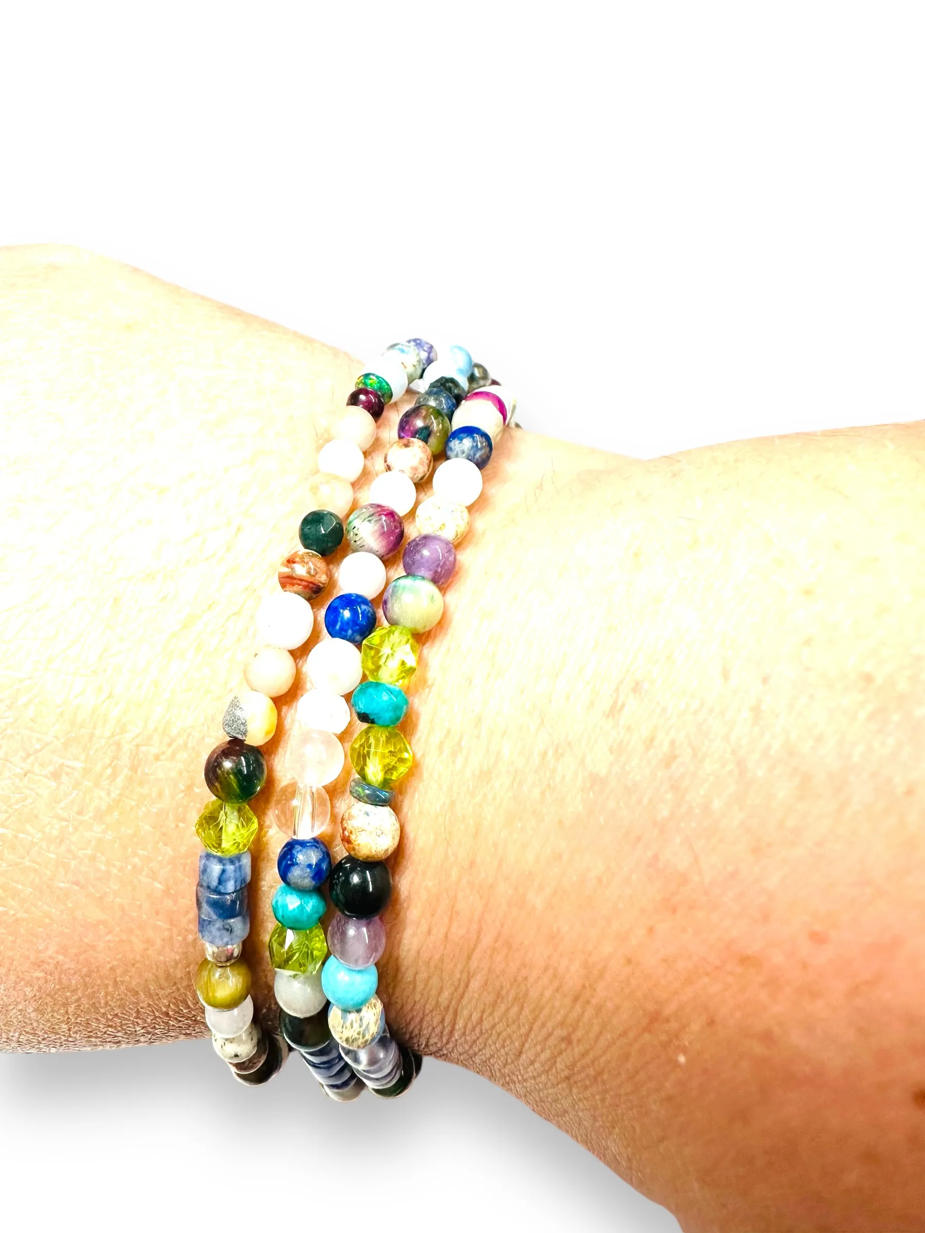 Earth Treasures Bracelet/Stretch Wrap Bracelet, Necklace, Gemstone Necklace