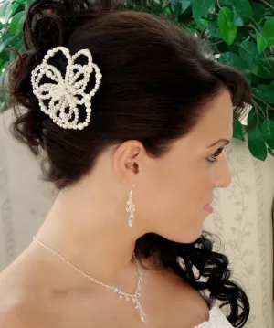 Elegant Freshwater Pearl & Swarovski Crystal Bridal Flower Comb