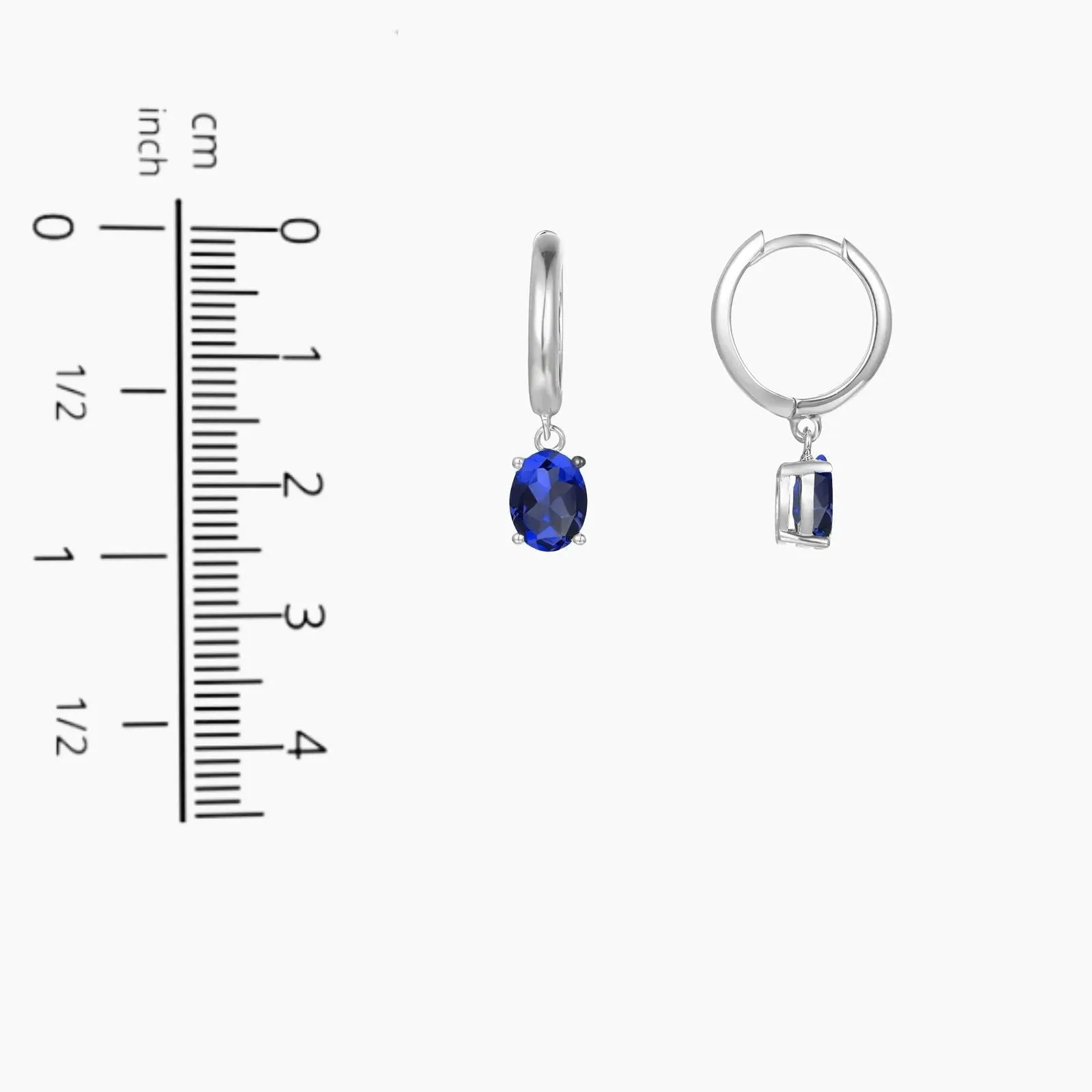 Elegant Sapphire Hoop Drop Earrings in Sterling Silver | Irosk Australia®