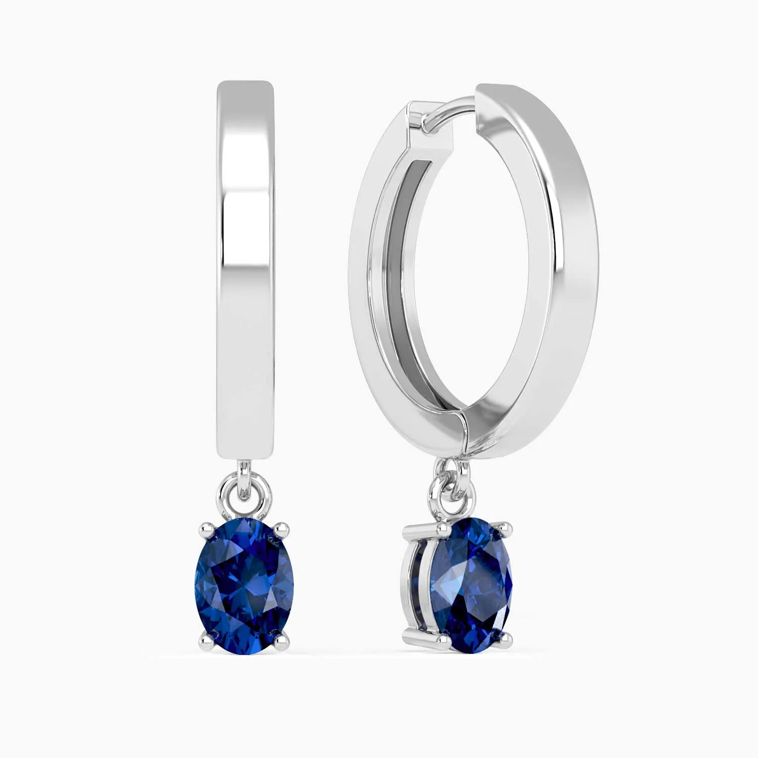 Elegant Sapphire Hoop Drop Earrings in Sterling Silver | Irosk Australia®