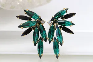 EMERALD BLACK EARRINGS