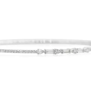 Exquisite Diamond Bangle in 14KT White Gold ( 0.56ct tw dia )