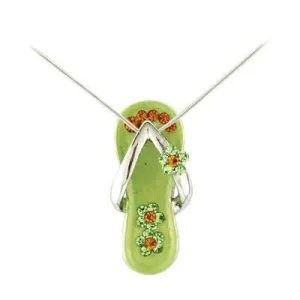 Flip Flop Necklace Peridot Green/Silver