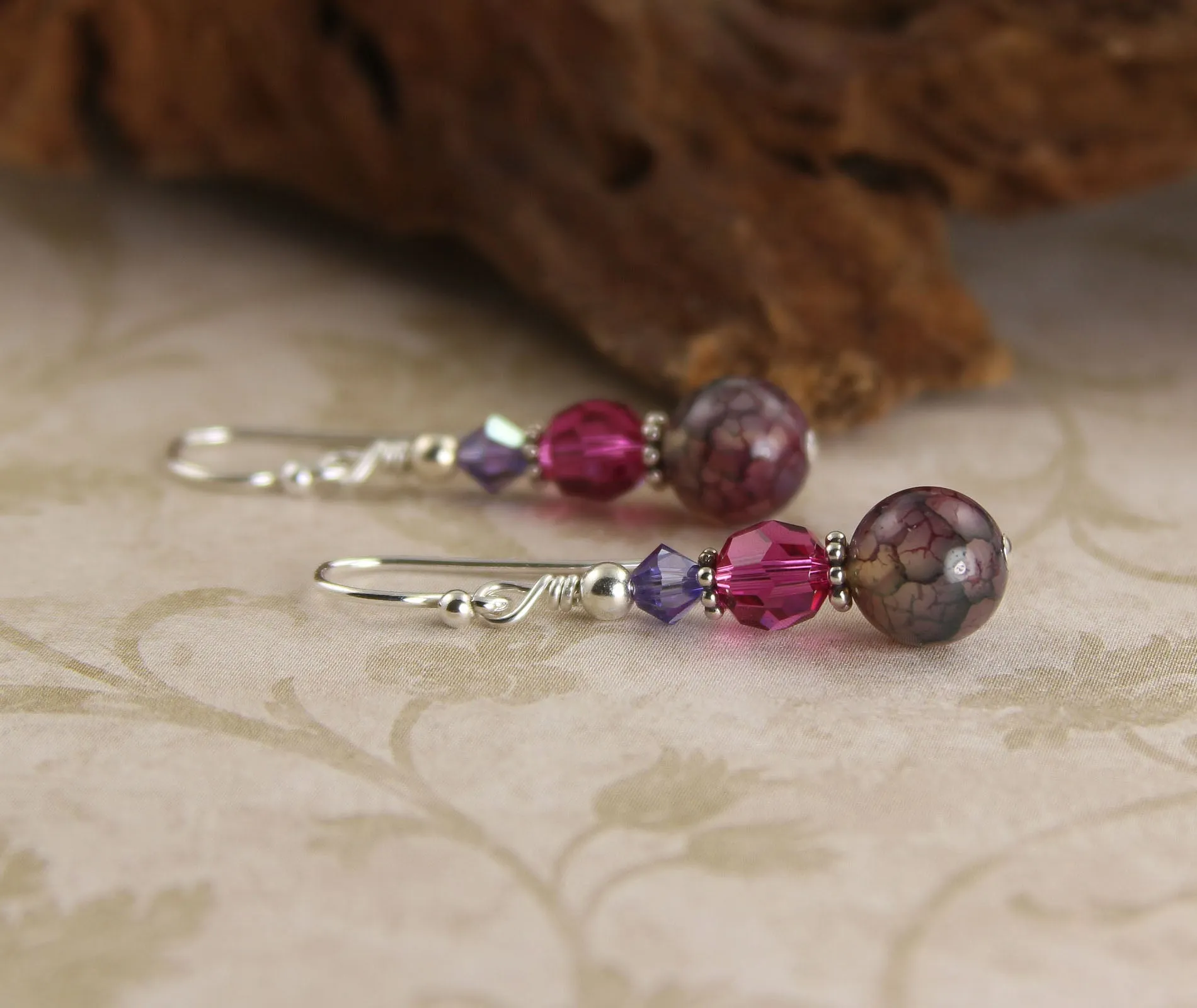 Fuchsia Tanzanite Gemstone Earrings