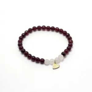 Gemstone Heart Stretch Bracelet