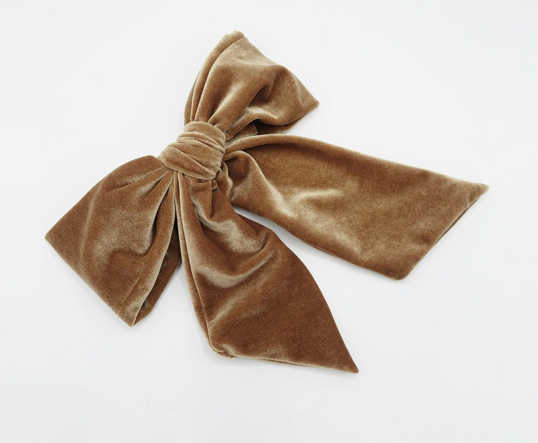 giant velvet bow french barrette wide tail women hair accessory