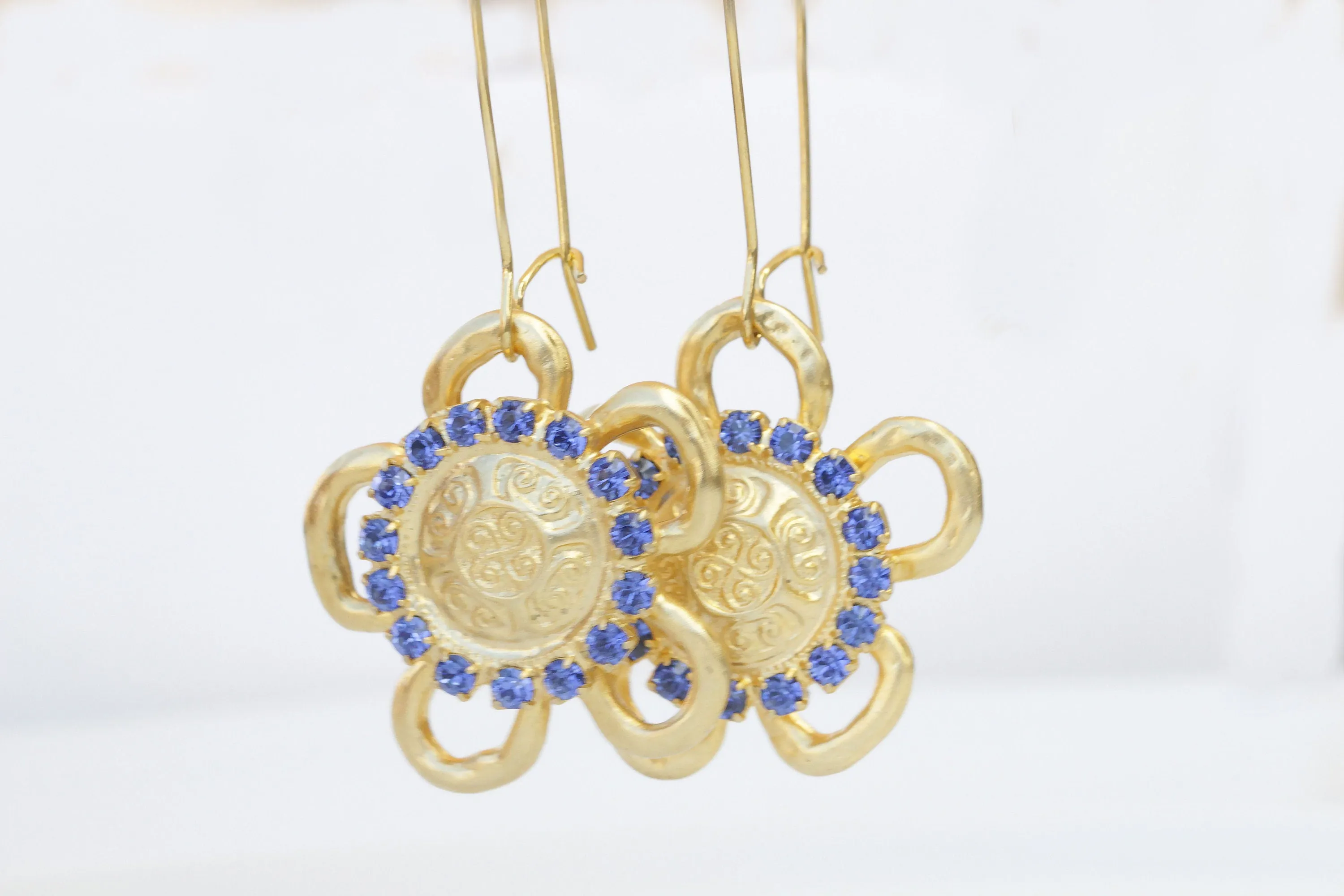 Gold And Blue earrings